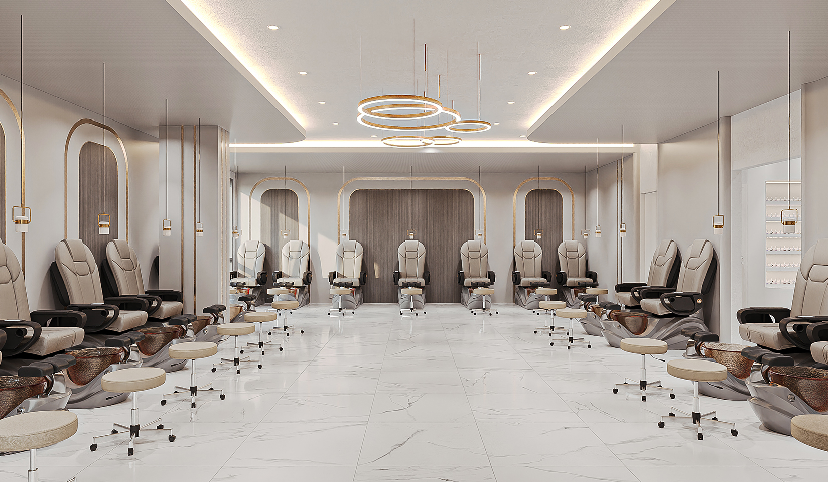Luxurious and relaxing salon interior at Meridian Nail Bar Noda